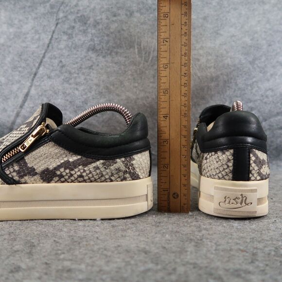 Ash Shoes Womens 39 Sneakers Fashion Platform Jordy Snakeskin Leather Zip - Picture 7 of 16